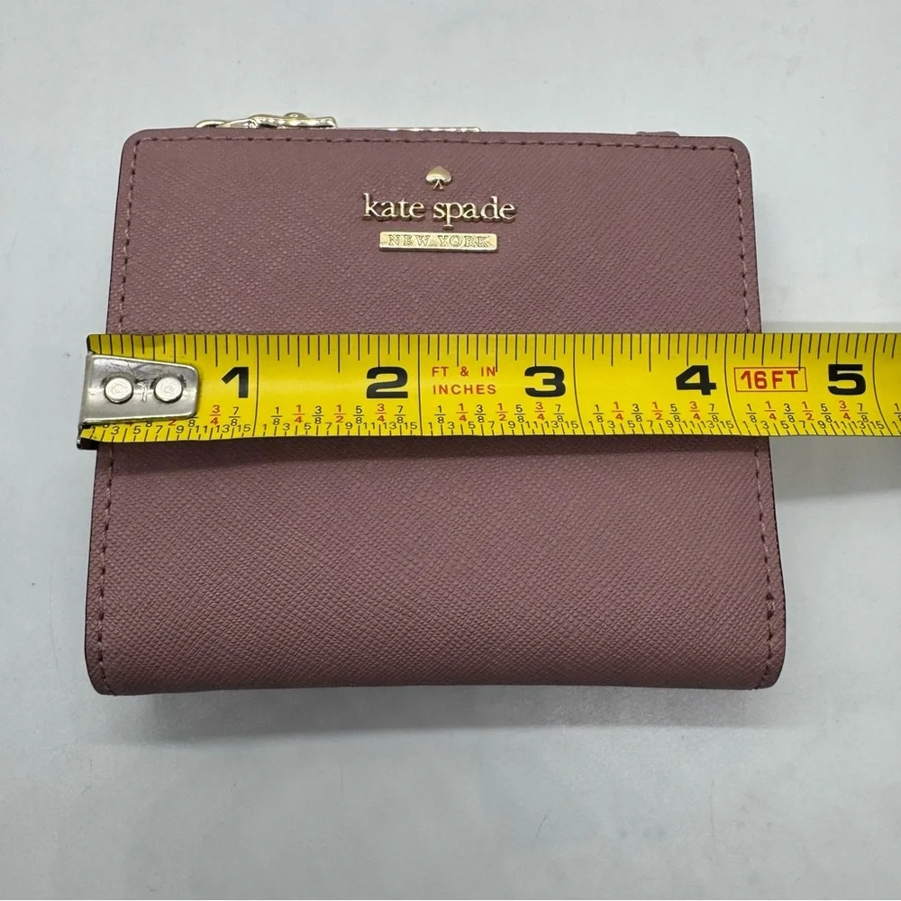 Kate Spade New York Classic Wallet ID Case Light Pink  W/ Black Stripe 4”x3”
